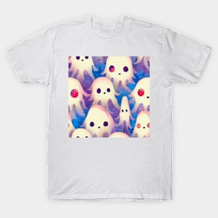 Watercolor kawaii ghosts pattern T-Shirt